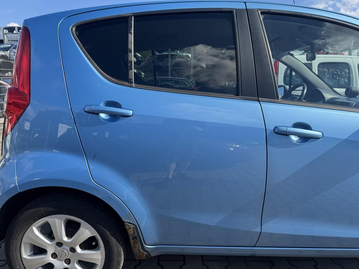 Opel Agila B original T&uuml;r hinten rechts GBW Marokkoblau met manuelle Fensterheber Rohbau Bj.2008